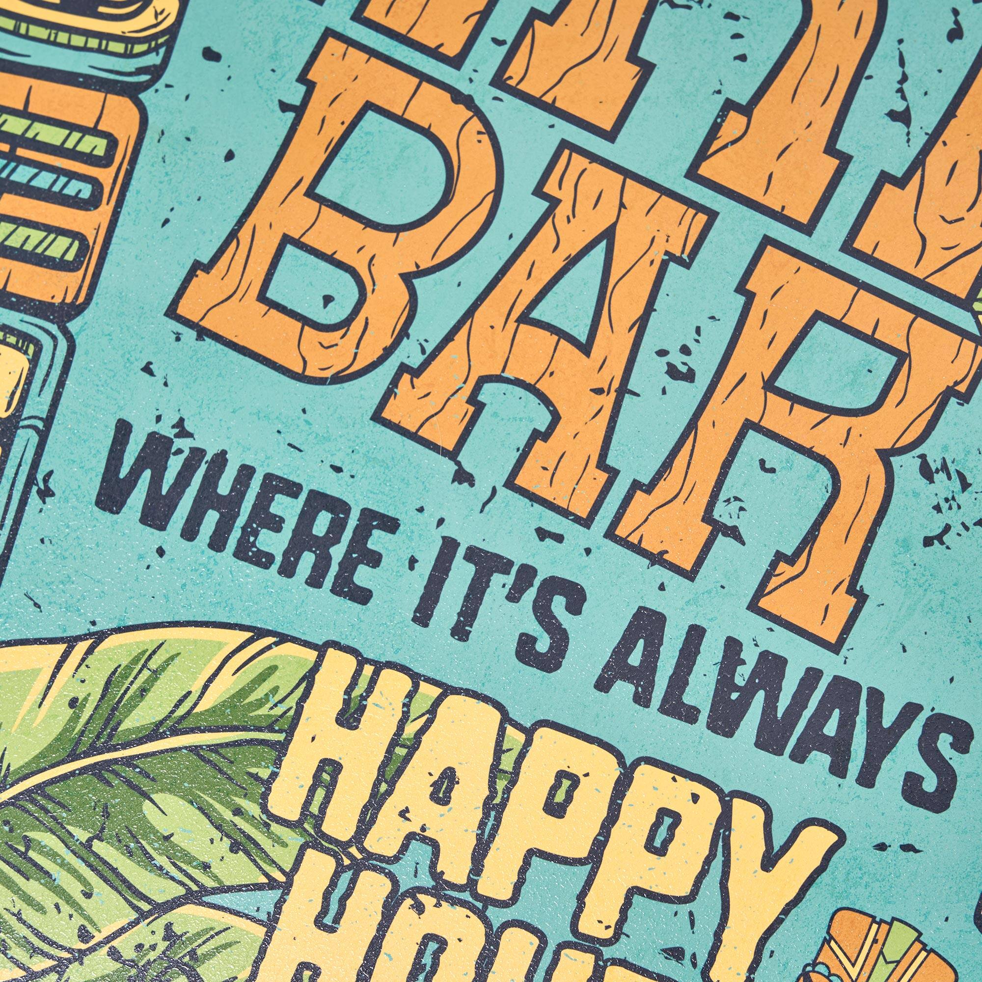 American Art Decor Tiki Bar Round MDF Wall Plaque - 20" x 20" x 0.35"